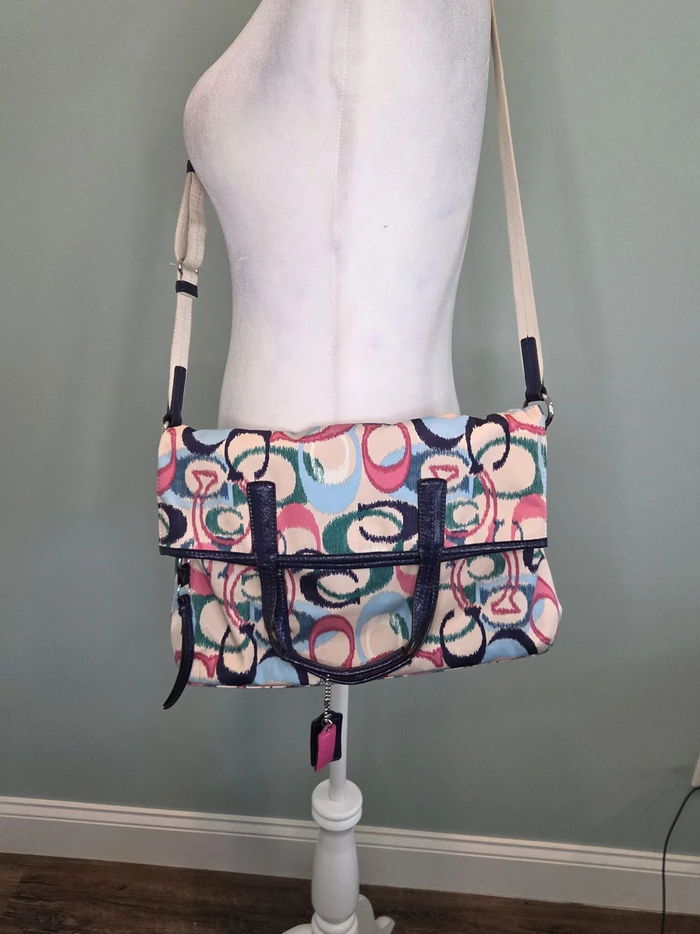 Coach Ikat Signature Foldover Tote Crossbody Bag F24449
